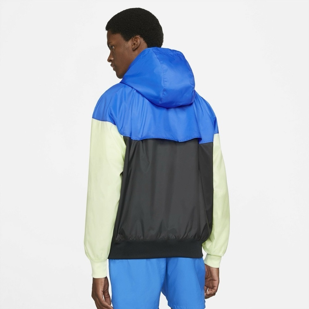 Nike Windrunner Hooded Jacket medium black blue green windbreaker lightweight - Picture 2 of 14